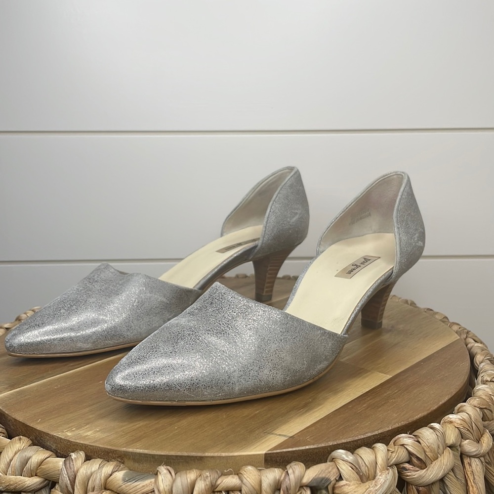 Paul Green Metallic Silver Gold D’Orsay Heels Pumps